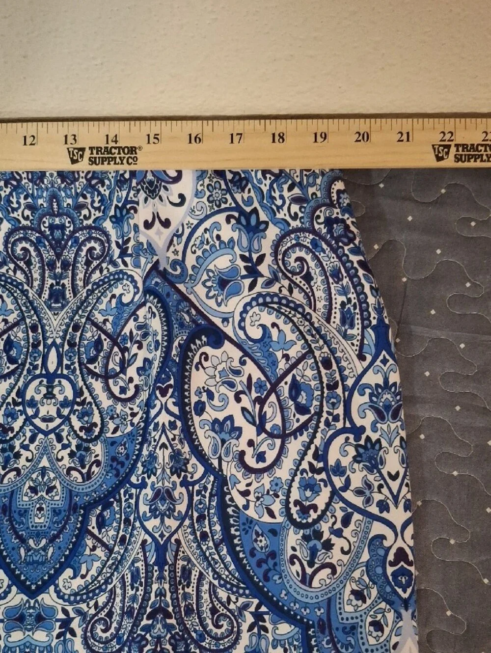 BOLD Elements Blue Paisley Print Pencil Skirt Size XXL